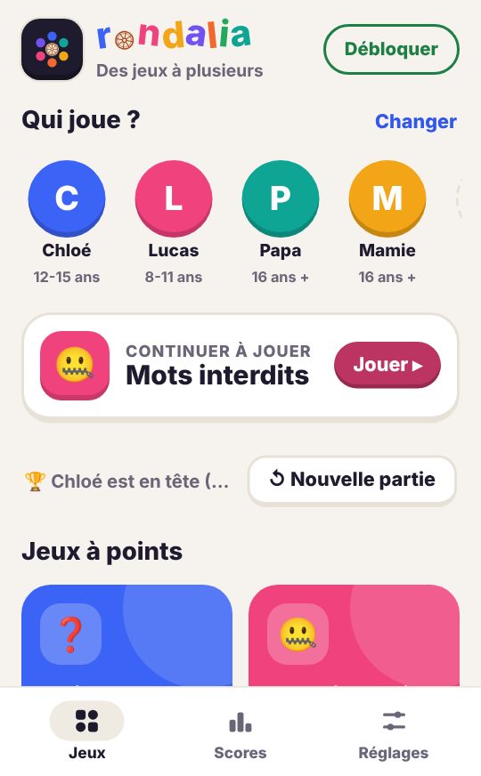 Écran d'accueil de Rondalia